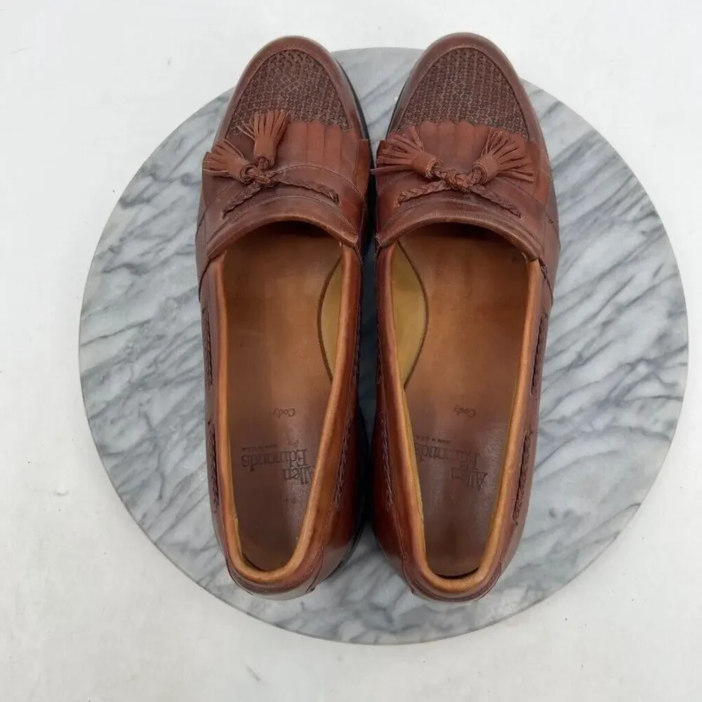Allen Edmonds Mens 11A Narrow Shoe Brown Cody Tassel Loafers Slip On Woven Dress